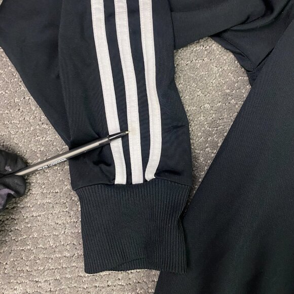 Vintage Y2K 2000s Adidas Track Jacket Men's XL Black 3 Stripes Trefoil Firebird - Picture 7 of 12